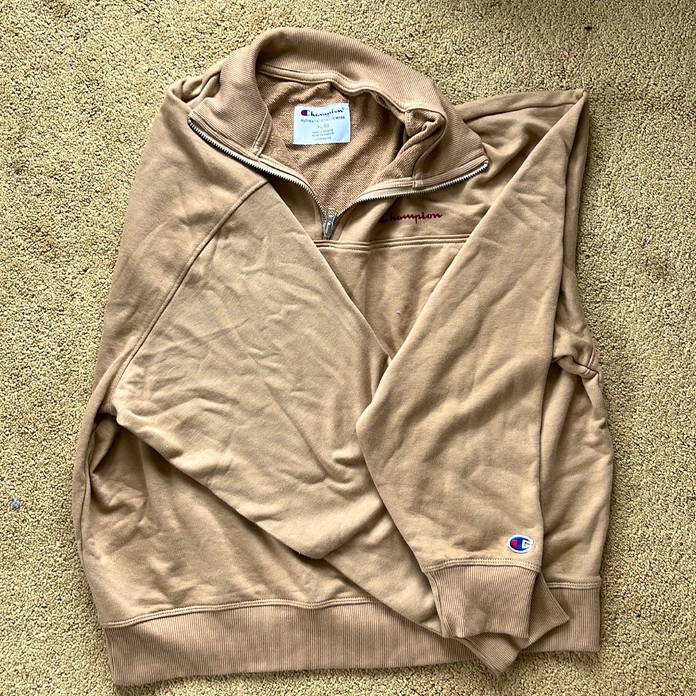 Brown Champion Collared Crewneck